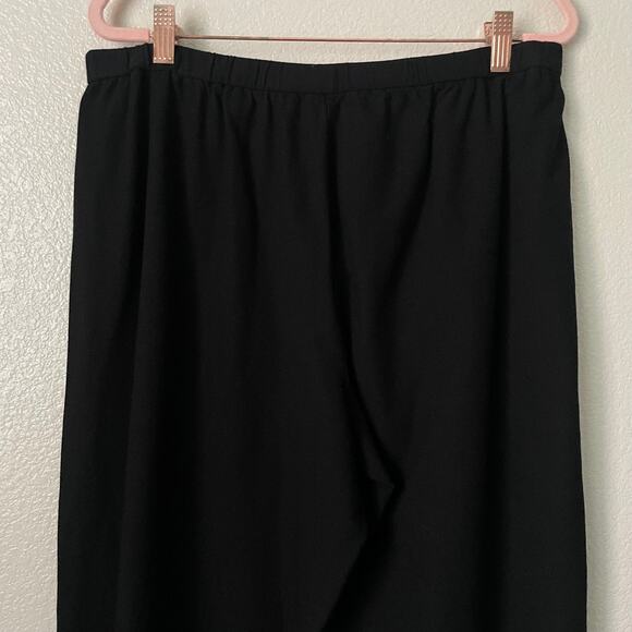 Eileen Fisher Pants Womens Large Black Washable Stretch Crepe High Rise Ankle - Picture 8 of 11